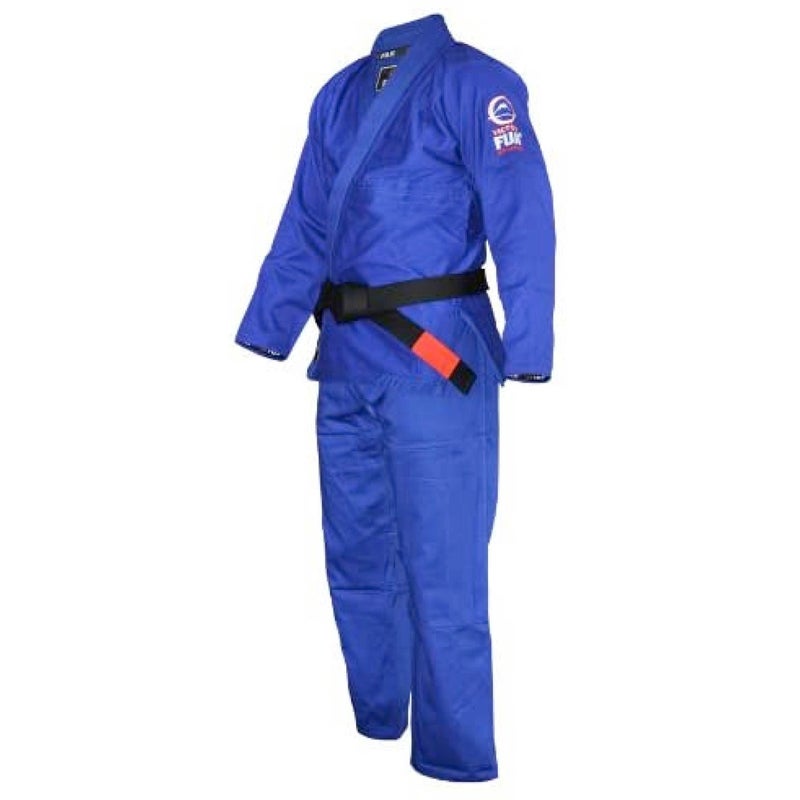 FUJI Lightweight Brazilian Style Jiu Jitsu Uniform, BJJ Uniform with Pearl Weave Fabric Jacket and Bungee Drawstrings, Blue, Size A5 - Image 2